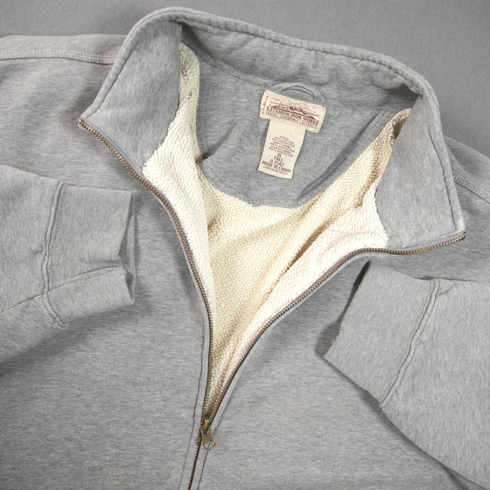 L.L. Bean Sherpa Lined Full Men Sweatshirt XL Tall HeavyWeight Cabin Thick Warm